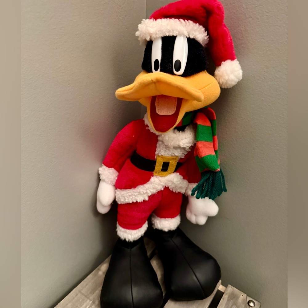 Vintage Daffy Duck Christmas Plush Santa Hat Looney Tunes